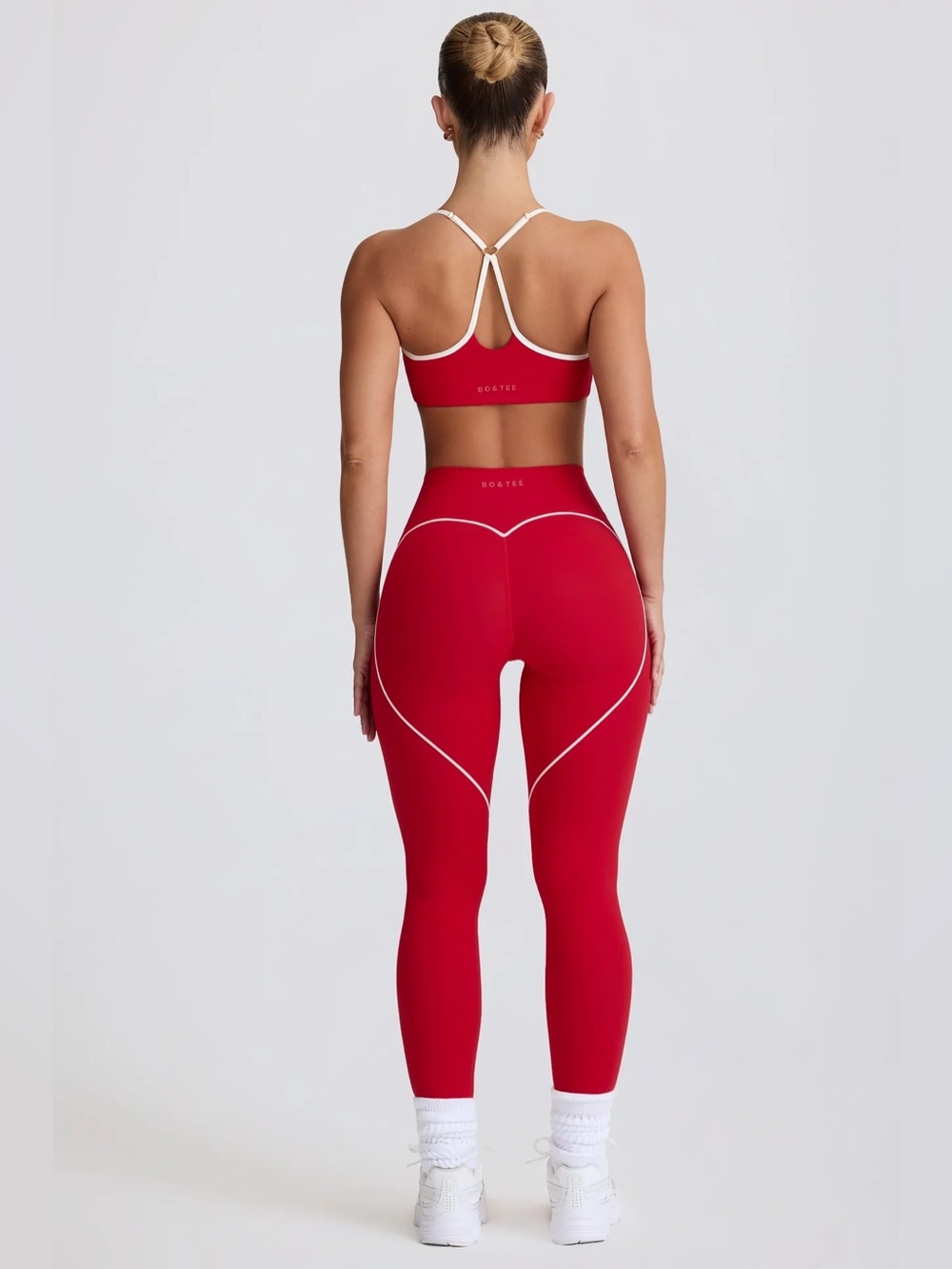 Bo+Tee Soft Active Mid-Rise Leggings in Hot Red